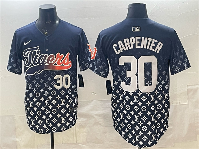 Men's Detroit Tigers #30 Kerry Carpenter Black With Patch Vapor Premier Limited Stitched Baseball Jersey Men's Detroit Tigers #30 Kerry Carpenter Black With Patch Vapor Premier Limited Stitched Baseball Jersey